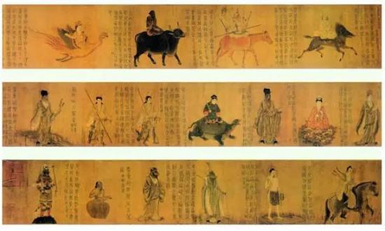 张僧繇,中国南朝画家。《五星二十八宿神形图》(局部)