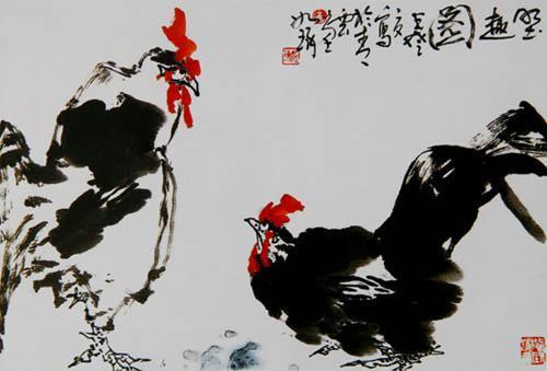 《野趣图》(45X90CM) 收藏者:美国前国务卿基辛格