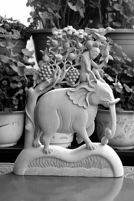 木雕作品—— —和气四瑞。