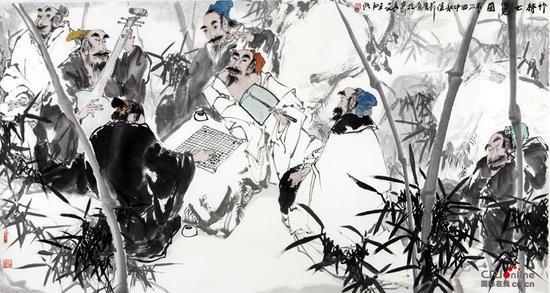 王西洲,竹林七贤图,2015