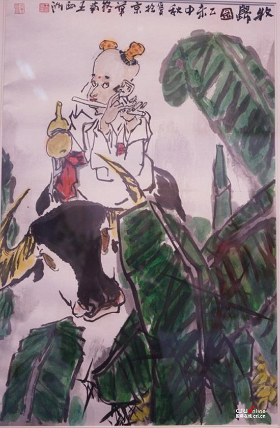 王西洲,牧归图,68cm x44cm,2015