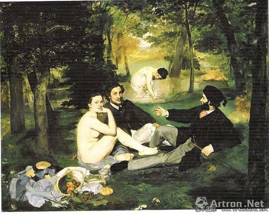 马奈(Manet)《草地上的午餐》(Dejeuner sur l’herbe)