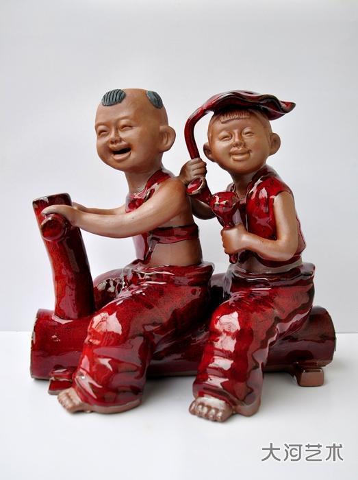 张振福钧瓷《青梅竹马》