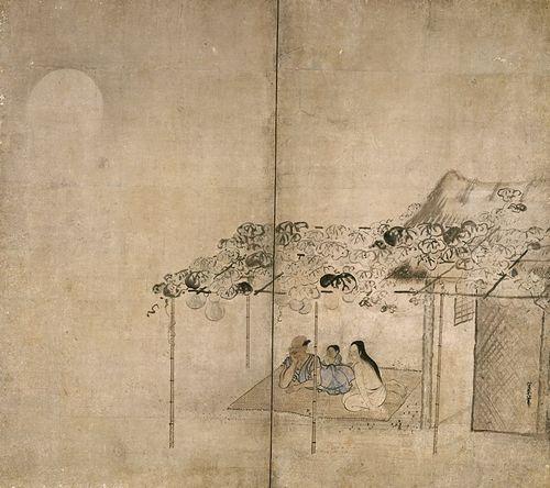 江户时代久隅守景作品《纳凉图屏风》