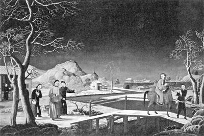 《郊外雪景》 佚名 18世纪后期 布面油画 尺寸不详 香港艺术馆藏
