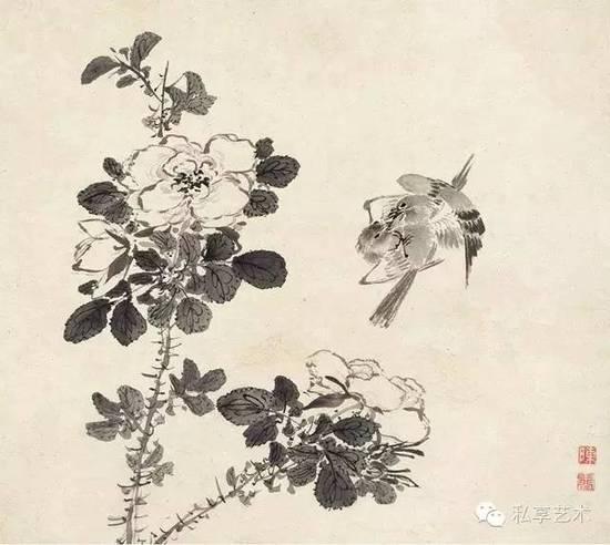 清 陈书 (款) 花鸟3