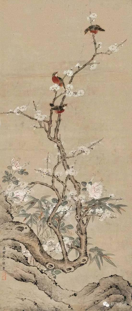 清 陈书 花鸟