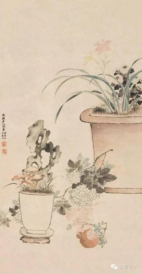 清 陈书 清供图 立轴