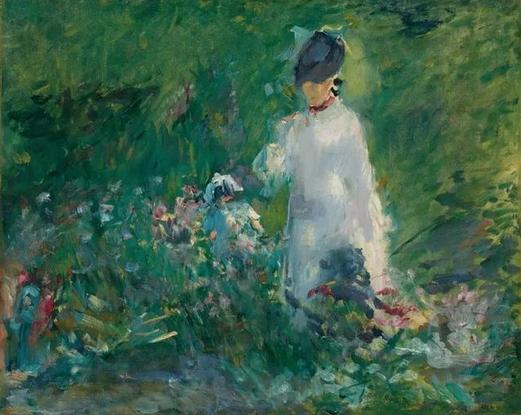 爱德华·马奈,《Young Woman Among Flowers》, 1879