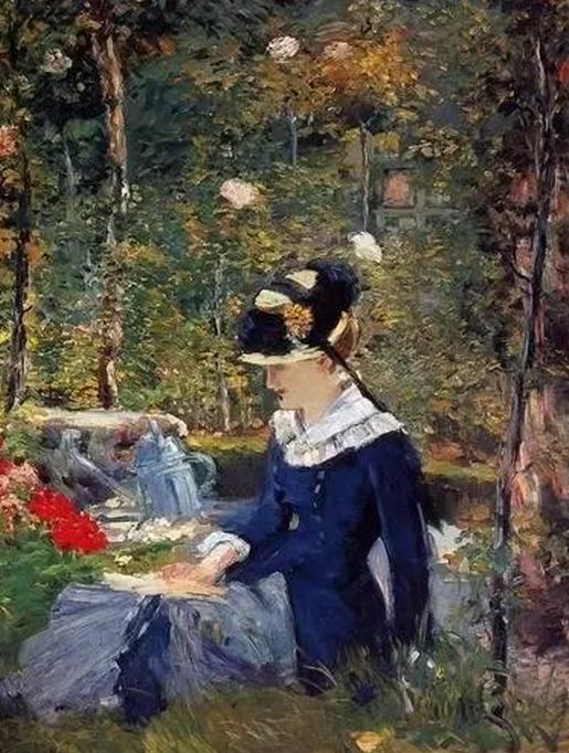 爱德华·马奈《Young woman in the garden》,1880