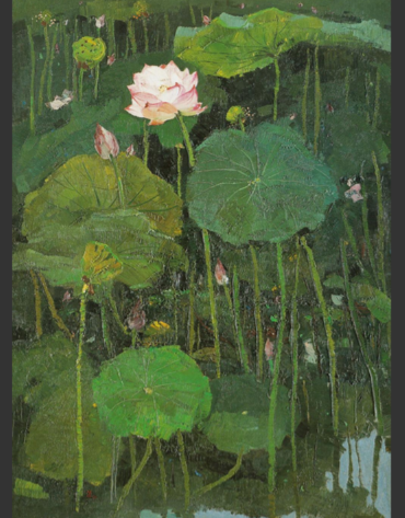 1974年作 红莲 布面 油画