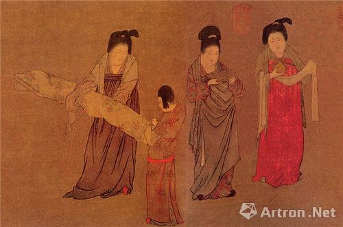唐 周昉《挥扇仕女图》 局部