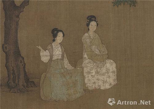 宋 佚名《女孝经图》局部 右侧女子身穿红色翘头鞋