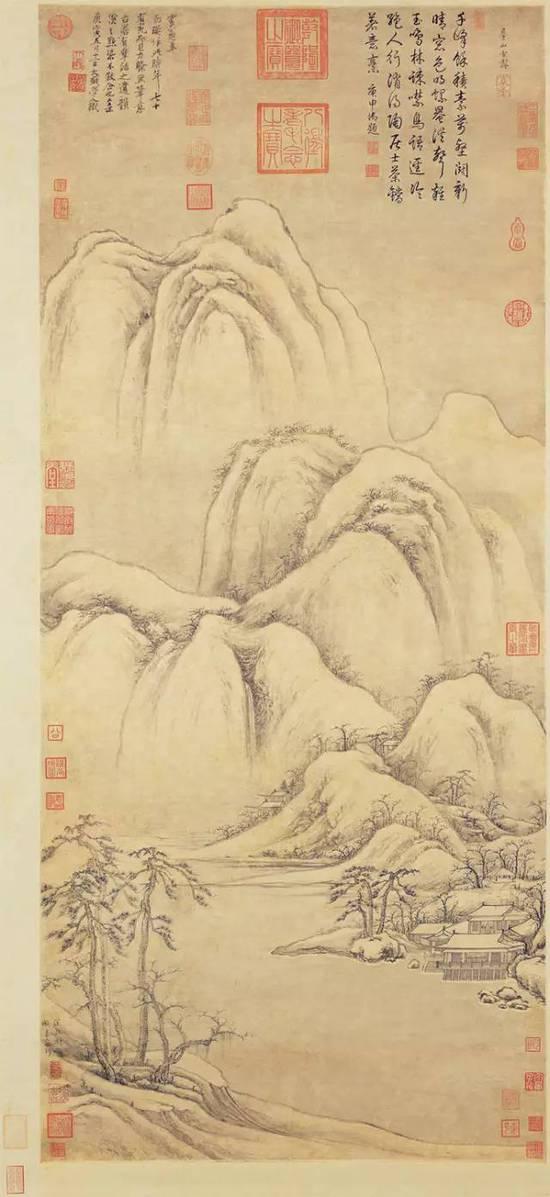 元 曹知白《群峰雪霁图》