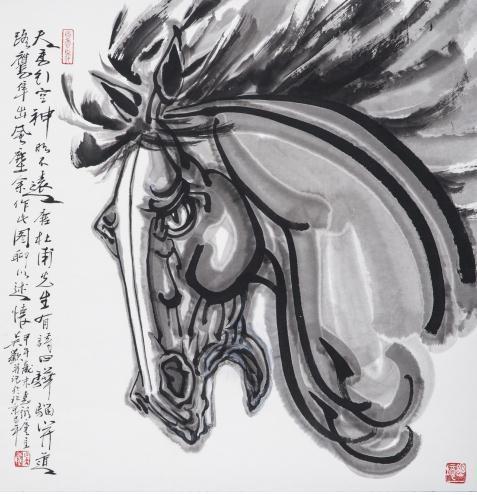 《天马行空神明不远》,68×68cm