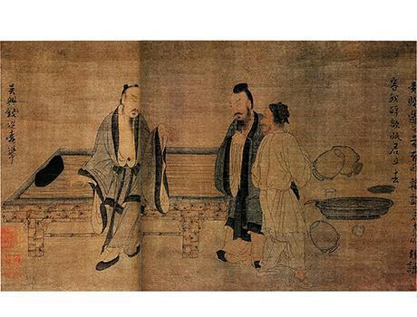 钱选 - 扶醉图 表现的是陶渊明醉酒后的神态