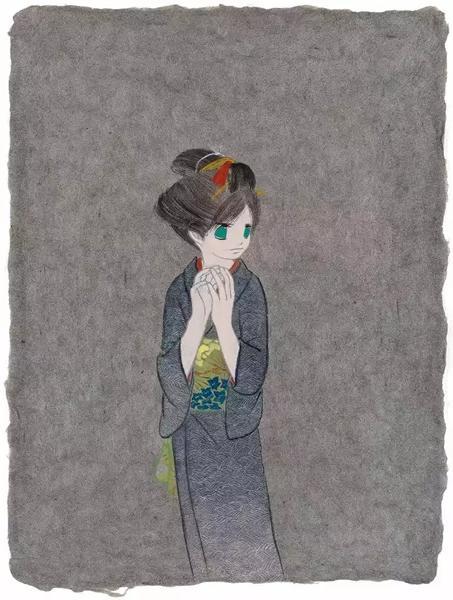 山口蓝 被染红的内心深处 2007年 日本纸、丙烯 21.7×15.5 cm 来源:附画廊证书 RMB 25,000-35,000