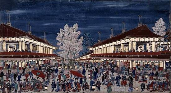 才女张爱玲有一篇文章《忘不了的画》,写到了日本浮世绘《青楼十二时》的其中一副: