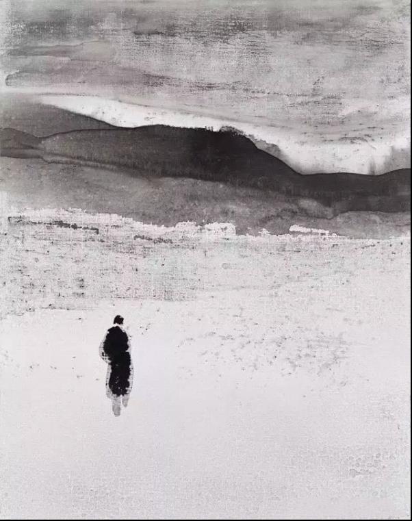 高行健《回顾》(The Past),2016,水墨画布