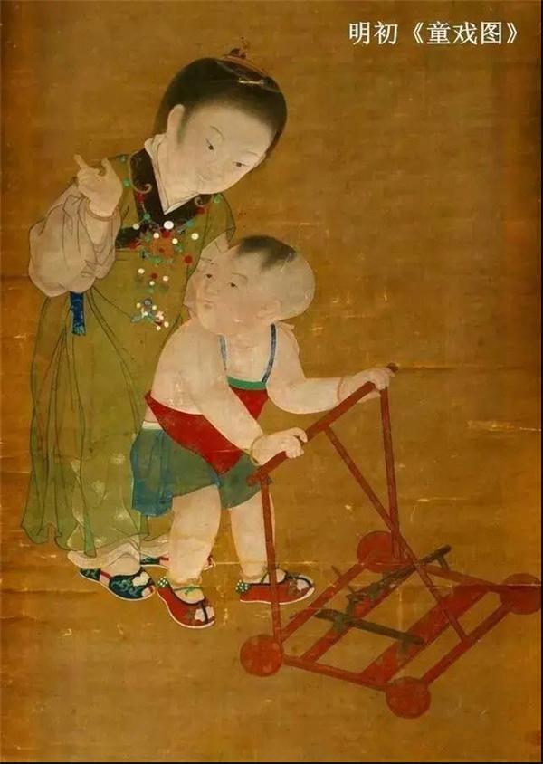 明代的《童戏图》,图中的那只小推车,就是古代的幼儿学步车吧?