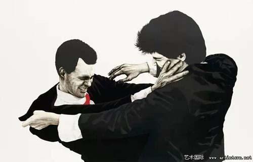 罗伯特·朗葛(Robert Longo)《城里的人》(Men in the Cities)(1979-1982)(图7)