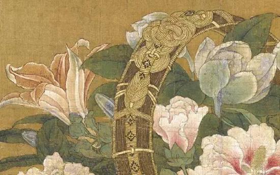 《花篮图页》 南宋 李嵩,绢本设色,19.1cm×26.5cm