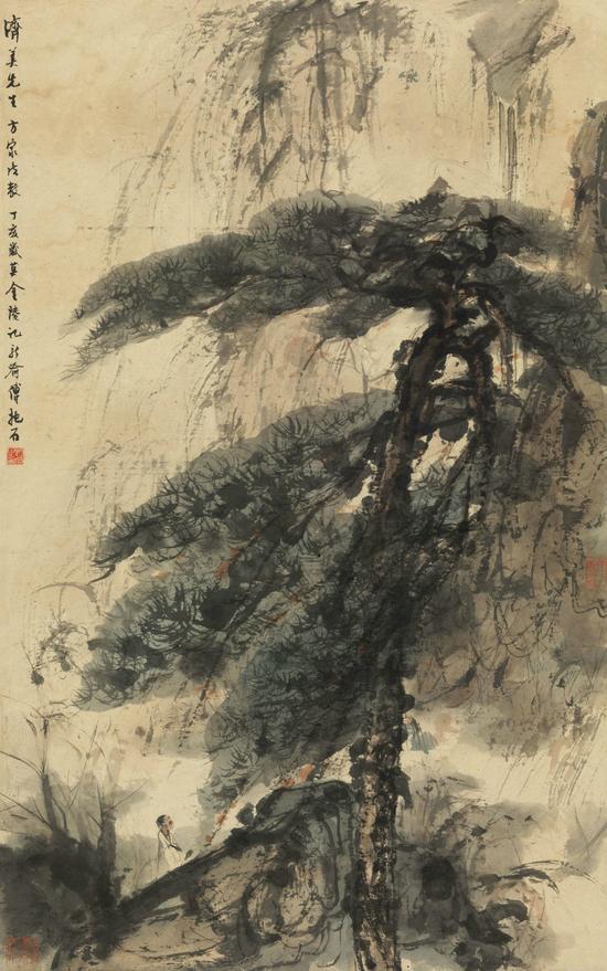 傅抱石的《松涧寻幽》 成交价:874万元