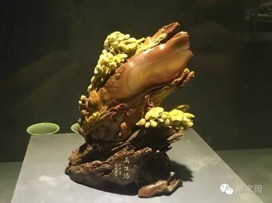 《横枝缀玉》,36*27*14(厘米),红花冻,2003,林观博。