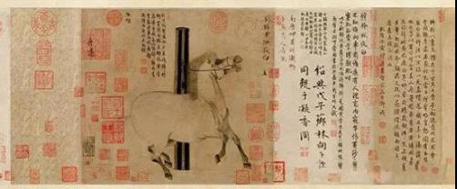 唐 韩幹《照夜白图》卷 美国大都会艺术博物馆藏