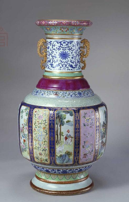 各种釉彩大瓶,清乾隆,高86.4cm,口径27.4cm,足径33cm
