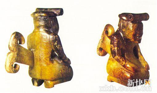 ■商代晚期 腰配宽柄器玉人 中国社科院考古研究所藏