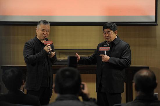 导演萧寒和故宫院长单霁翔