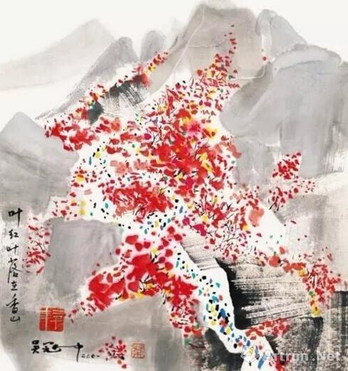 ▲吴冠中《香山红叶》