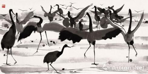 ▲吴冠中《鹤舞》