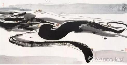 ▲吴冠中《补网》