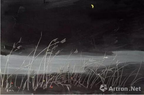 ▲吴冠中《月如钩》