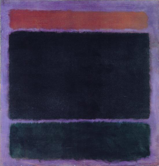 马克·罗斯科《无题(紫红上的锈红和黑)》,1962年,油画,152.4 cm x 144.8cm,原作的第07446版。图片:Transparency Photographer: Hickey Robertson。