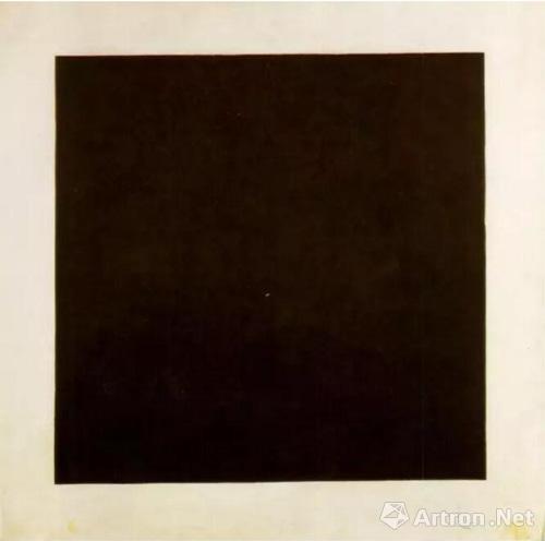 ▲马列维奇《白底上的黑色方块》,铅笔素描,1913年