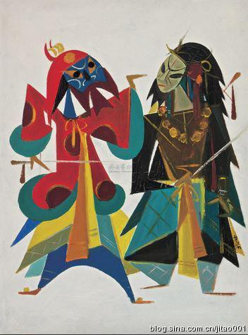 林风眠油画《戏剧人物》57×42厘米,2011春香港苏富比810万元人民币成交