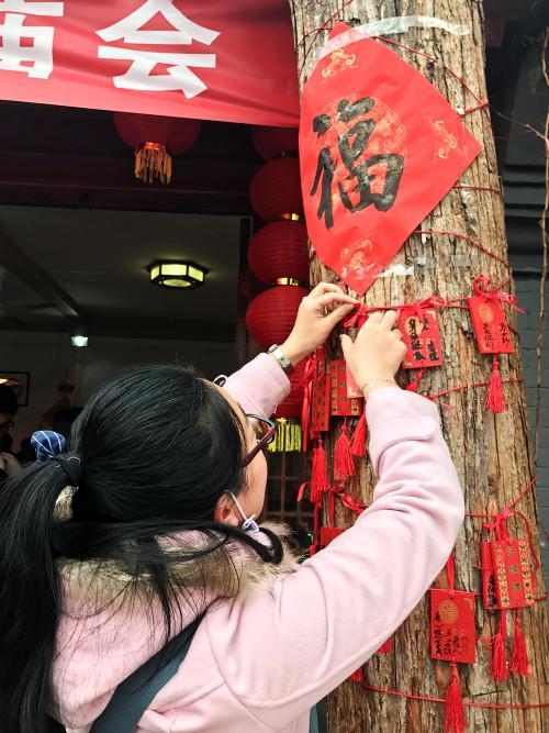 现场观众到祝福林祈愿 祈福心想事成