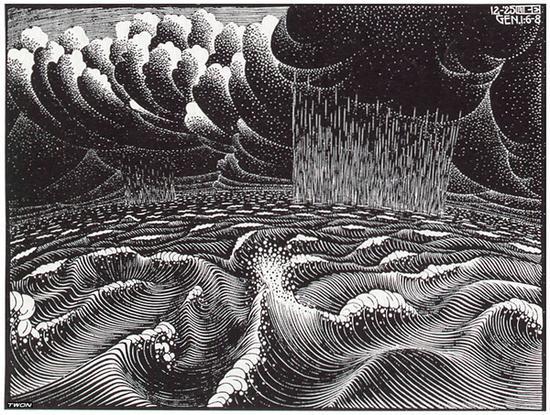 艾雪(Maurits Cornelis Escher, 1898-1972)〈创世纪第二天〉