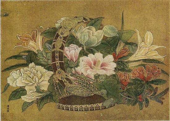 南宋 李嵩 花篮图(夏) 北京故宫博物院藏