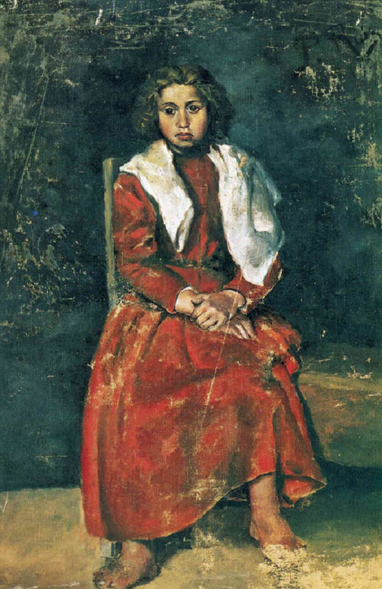 毕加索,裸脚女孩,1895(时年艺术家14岁)
