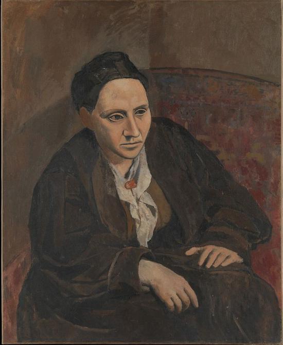 毕加索为文艺评论人格鲁德·斯泰因所作肖像(1906)