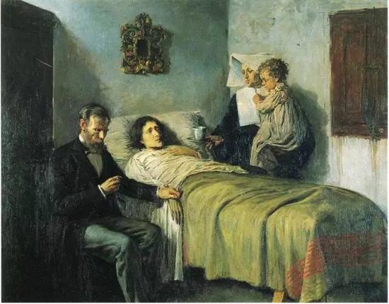 《科学与博爱》,毕加索早年学院派时期作品,1897年。
