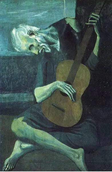 《弹吉他的失明老人》,毕加索蓝色时期作品,1903年。