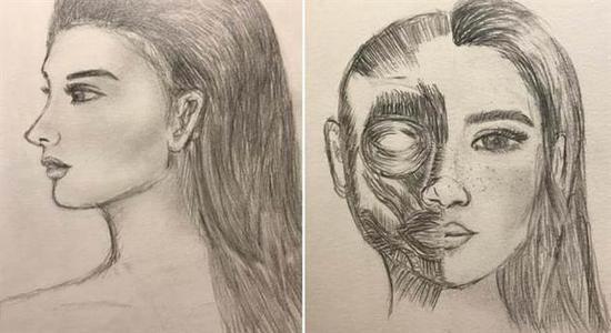 邱淑贞爱女沈月的素描作品