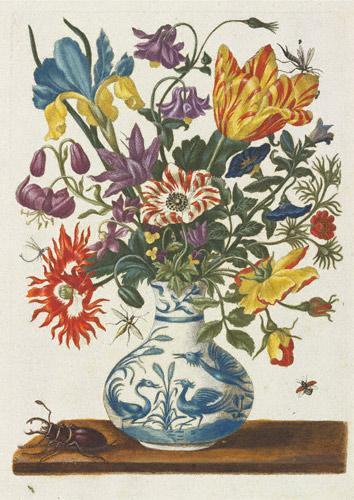 中国花瓶和花 1680年 伦敦自然历史博物馆藏