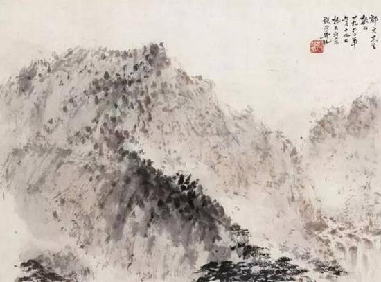 傅抱石 1960年作 唐人诗意 设色纸本