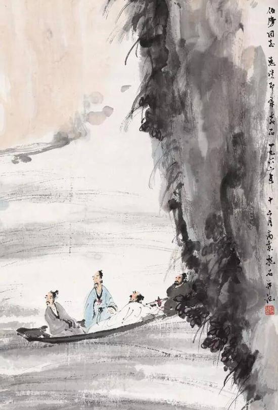 傅抱石 1962年作 赤壁怀古 设色纸本